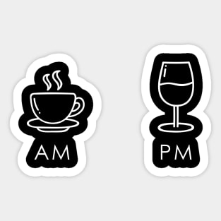 AM PM Wine Sticker